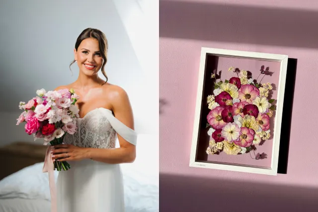 LissWood - uchování svatební kytice v obrazu