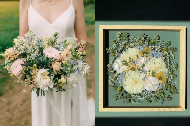 LissWood - uchování svatební kytice v obrazu