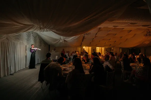 Elegantní světelná show na svatbu