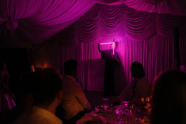 Elegantní světelná show na svatbu